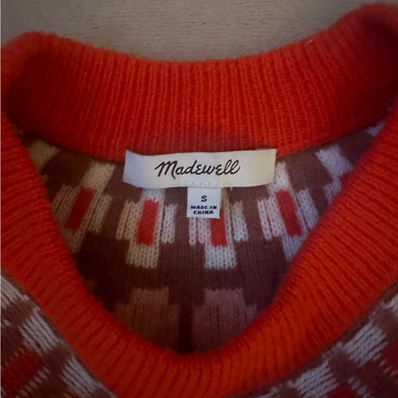Madewell Red and Pink Fair Isle Sweater - Picture 7 of 8